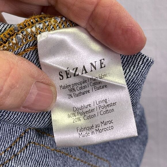 Sezane Denim Blue Stretch Slim Skinny Tapered Leg Jeans Medium Wash Size 25 - Picture 8 of 10